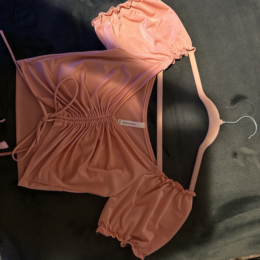 Pink Blouse with Gathered Design